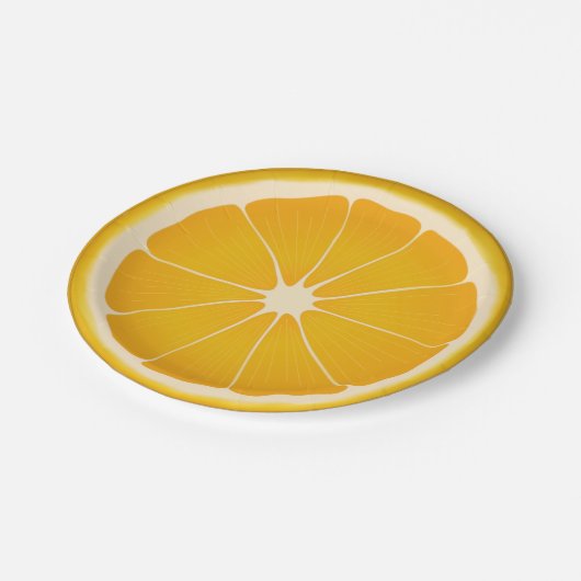 Süßes Orange Frucht Party Pappteller (Schrägansicht)