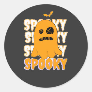Süßes orange Geist Halloween-Design für die grusel Runder Aufkleber