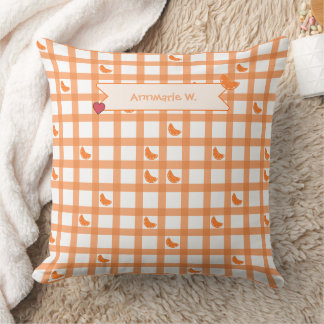 Süßes orange Gingham Kissen