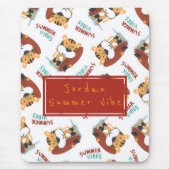 Süßes Orange-Tiger-Muster mit individuellem Monogr Mousepad (Vorne)