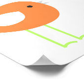 Süßes Orange-Vogel-Poster Poster (Ecke)