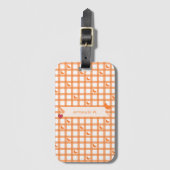 Süßes oranges Gingham Gepäckanhänger (Vorderseite Vertikal)