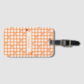 Süßes oranges Gingham Gepäckanhänger (Vorderseite (Horizontal))