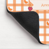 Süßes oranges Gingham Mousepad (Ecke)