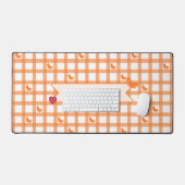 Süßes oranges Gingham Schreibtischunterlage (Tastatur & Maus)