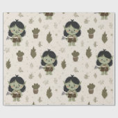Süßes Ork-Mädchen-Geschenkpapier Geschenkpapier (Flach)