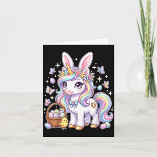 Süßes Oster-Einhorn-Hasen-Fantasie-Ostereiersuche Karte