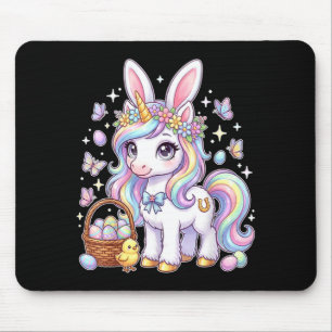 Süßes Oster-Einhorn-Hasen-Fantasie-Ostereiersuche Mousepad