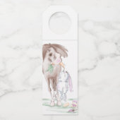 süsses Osterbild mit Pferd und Hase, Partyzubehör Flaschenanhänger (Rückseite)