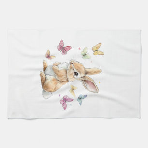 Süßes Osterhase Kaninchen Schmetterling T-Shirt Geschirrtuch