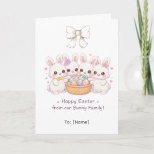 Süßes Osterhasen-Familien-Design Karte