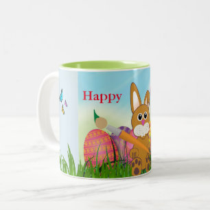 Süßes Osterhasen-Feiertags-Andenken-Tasse Zweifarbige Tasse