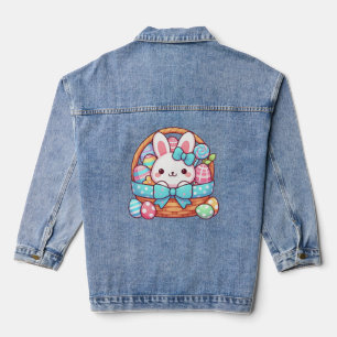 Süßes Osterhasen-Körbchen Jeansjacke