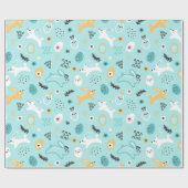 Süßes Osterhasen-Muster Kawaii Kaninchen Eier Geschenkpapier (Flach)