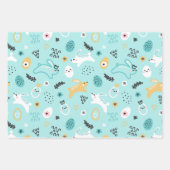 Süßes Osterhasen-Muster Kawaii Kaninchen Eier Geschenkpapier Set (Vorderseite)