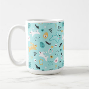Süßes Osterhasen-Muster Kawaii Kaninchen Eier Kaffeetasse
