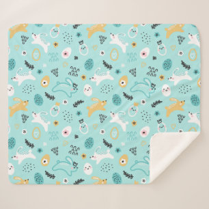 Süßes Osterhasen-Muster Kawaii Kaninchen Eier Sherpadecke