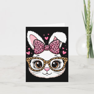 Süßes Osterhasengesicht Leopard Bogen Sonnenbrille Karte