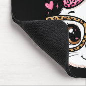 Süßes Osterhasengesicht Leopard Bogen Sonnenbrille Mousepad (Ecke)