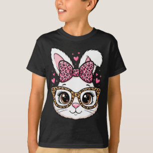 Süßes Osterhasengesicht Leopardenschleife Sonnenbr T-Shirt
