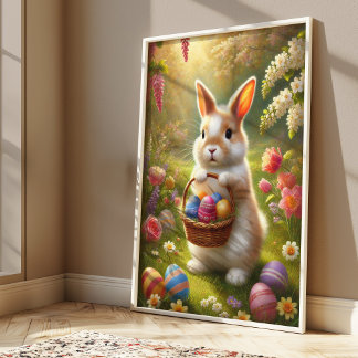 Süßes Osterhasenposter | Frühlingshasen-Wandkunst Poster