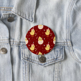 Süßes Osterküken mit rosa Schleife nahtloses Muste Button