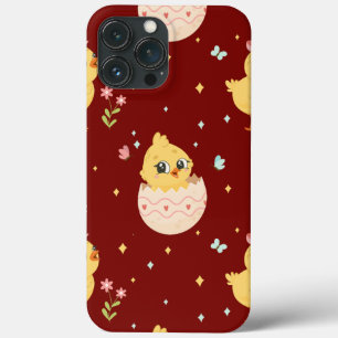Süßes Osterküken mit rosa Schleife nahtloses Muste Case-Mate iPhone Hülle