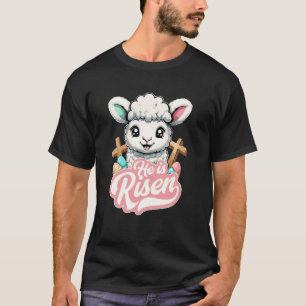 Süßes Osterlamm-Kreuz-Eier Jesus ist auferstanden  T-Shirt