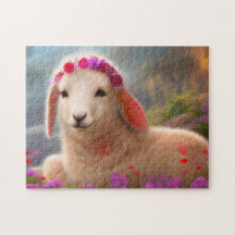Süßes Osterlamm mit Blumen -