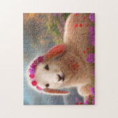 Süßes Osterlamm mit Blumen - Puzzle (Vertikal)