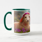 Süßes Osterlamm mit Blumen - Tasse (Links)