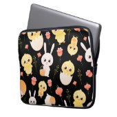 Süßes Ostern-Hühner & -Hasen Nahtloses Muster Laptopschutzhülle (Vorderseite Links)