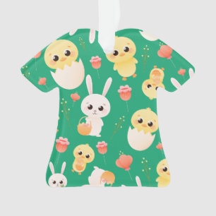 Süßes Ostern-Hühner & -Hasen Nahtloses Muster  Orn Ornament