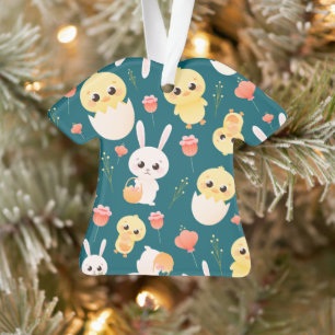 Süßes Ostern-Hühner & -Hasen Nahtloses Muster Ornament