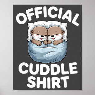 Süßes Otter-Paar kuschelig kuscheln Poster