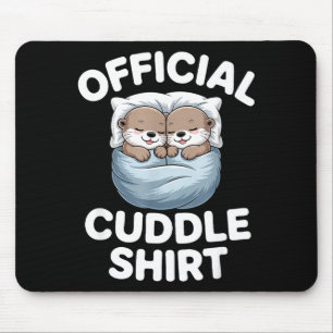 Süßes Otter-Paar kuscheliges Knuddeln Mousepad