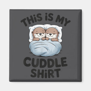 Süßes Otter-Paar kuschelt Das ist mein Kuscheln  Magnet