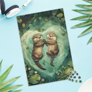 Süßes Otter-Paar Liebes-Puzzle Puzzle