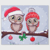 Süßes Owl zu Weihnachten Geschenkpapier (Flach)
