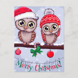 Süßes Owl zu Weihnachten Postkarte
