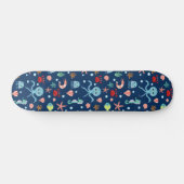 Süßes Ozean-Meeresleben-Muster Skateboard (Horizontal)
