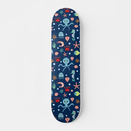 Süßes Ozean-Meeresleben-Muster Skateboard (Vorne)