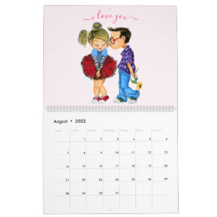 Süßes Paar Liebe Romantischer Kalender - Ich liebe