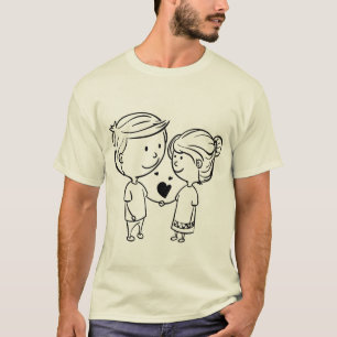 Süßes Paar mit Herz T-Shirt