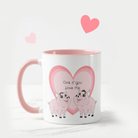 Süßes Paar rosa Schweinchen Tasse