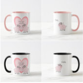 Süßes Paar rosa Schweinchen Tasse