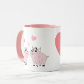 Süßes Paar rosa Schweinchen Tasse (Vorderseite Links)