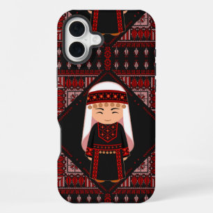 Süßes palästinensisches Mädchen Stickerei rote Tat iPhone 16 Plus Hülle