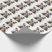 Süßes Panda-Bärchen-Valentins-Fliesenmuster  Geschenkpapier (Ecke)