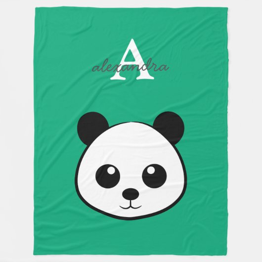 Süßes Panda-Bären-Fleece-Decke | Personalisiert Fleecedecke (Vorderseite)
